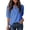 Blue, variant on Womens V Neck Blouse Tops Comfy Casual Fashion Puff Sleeve Top Summer Breathable Solid Color Shirts