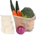 thumbnail image 2 of 3 bolsas de malla de algodón para verduras, reutilizables, para guardar verduras., 2 of 5