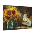 thumbnail image 2 of 12x16 inch 'Sunshine' Slogan Sunflower Vase Canvas Frameless Picture,Home Decor Living Room Accessory,Charm 'Sunshine' Slogan Sunflower Vase Modern Painting Canvas,Bathroom,Study Wall Decor, 2 of 6