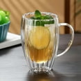 thumbnail image 2 of Pack of 2 High Borosilicate Double Wall Glass Cup Heat Resistant Insulated Design Mug for Office and Home Use, 2 of 8