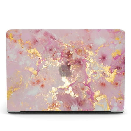 MacBook Pro 16 Inch Case, for MacBoMacBook Pro 16 2020 A2141, GMYLE Cute Snap on Plastic Hard Shell Case Cover (Golden Pink Marble)