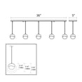 thumbnail image 2 of Sonneman 2921-Sml Grapes 5 Light 37" Wide Led Suspension Linear Pendant - Chrome, 2 of 2