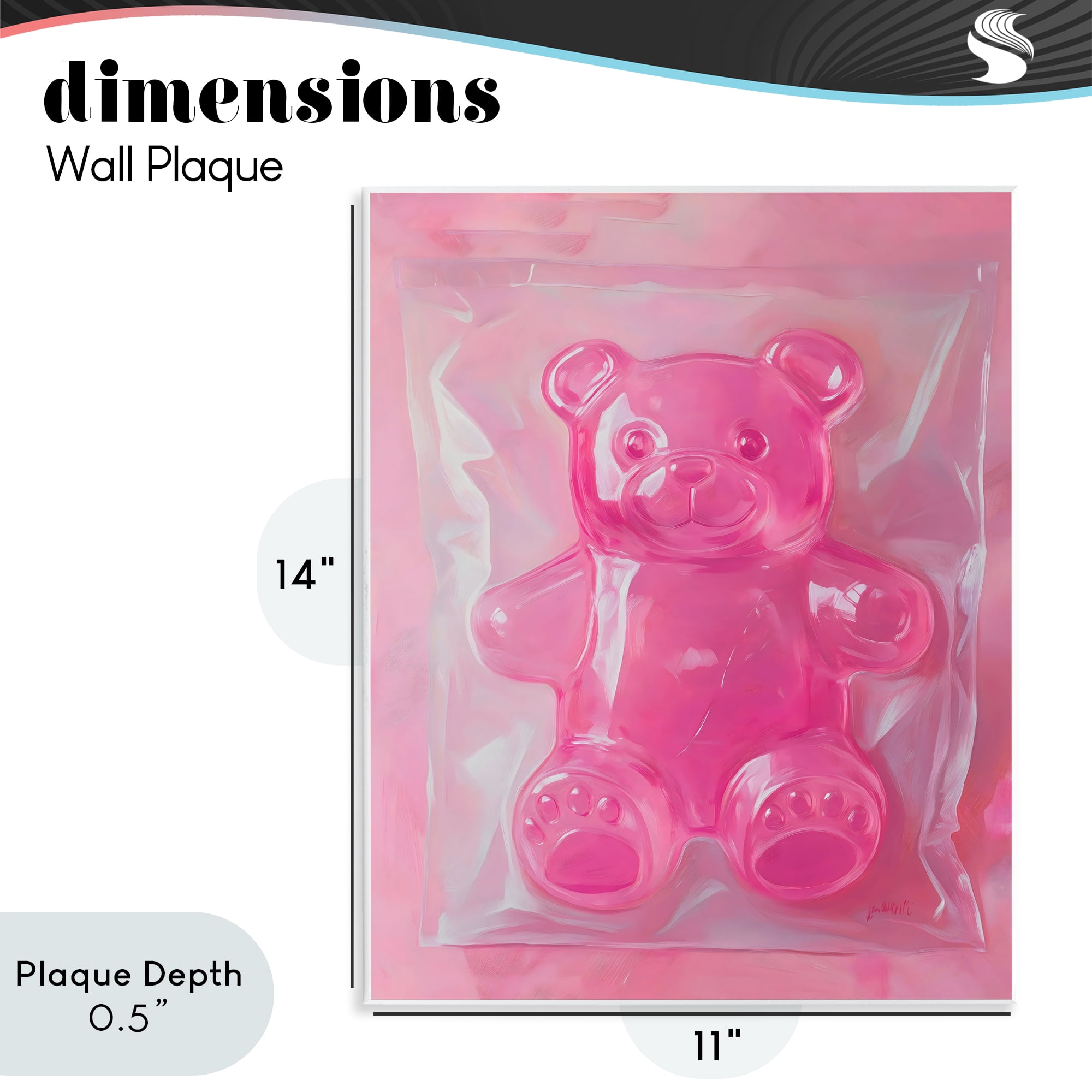 Stupell Industries Pink Gummy Candy Bear Wall Plaque Art, design by The Prints Vibe