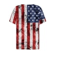 thumbnail image 5 of XWSHYW Womens Tops Loose Fit V Neck USA Flag Patriotic T Shirt Fashion American Stars Stripes Short Sleeve Tee Gift for Best Friend Wife Sister Mother, 5 of 5