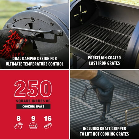 Char-Griller® Portable Pro™ Portable Charcoal Grill and Side Fire Box