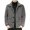 Grey, variant on Men Jacket Lapel Long Sleeve Single Breasted Coat with Pockets Solid Color Reversible Design Polar Fleece Faux Leather Outwear
