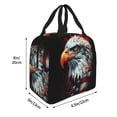 thumbnail image 2 of Rateoe USA Bald Eagle Pattern Insulated Lunch Bag with Thick Aluminum Foil Lunch Tote Bag with Front Pocket for Men and Women, Ideal for Work, School, Picnics, and Travel, 2 of 5