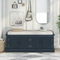 thumbnail image 3 of Harper & Bright Designs Shoe Bench with Removable Cushion, Antique Navy, 3 of 14