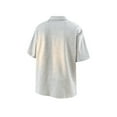 thumbnail image 3 of Blusa y camisa de manga corta con cuello vuelto para hombre, de verano, de color liso, de manga corta, informal, a la moda, con bolsillos, de poliéster, 3 of 3