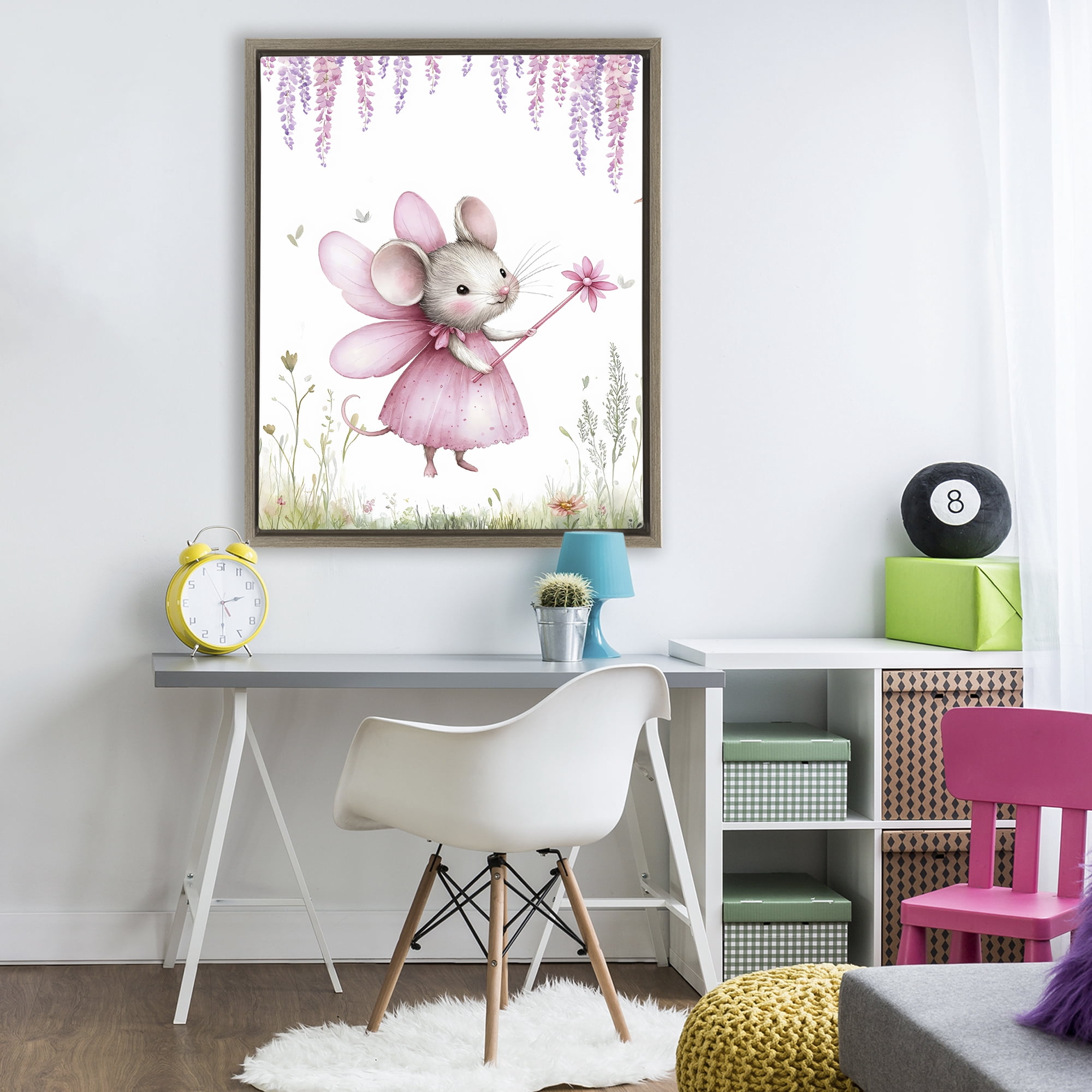 Stupell Industries Woodland Mouse Forest Fairy Brown Framed Floater Canvas Wall Art, design by LSR Design Studio