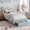 Blue, variant on Hijob Twin Size LED Bed Frame for Boys/Kids with Storage Drawers, Velvet Upholstered Platform Bed with Adjustable Headboard, Built in Charging Station, Blue