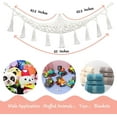 thumbnail image 6 of Fymlhomi Stuffed Animal Net Hammock - Large Macrame Toy Hammock Holder, Hanging Corner Stuffed Animal Storage Organizer with Tassels for Kids Room, Nursery, Bedroom, 6 of 7