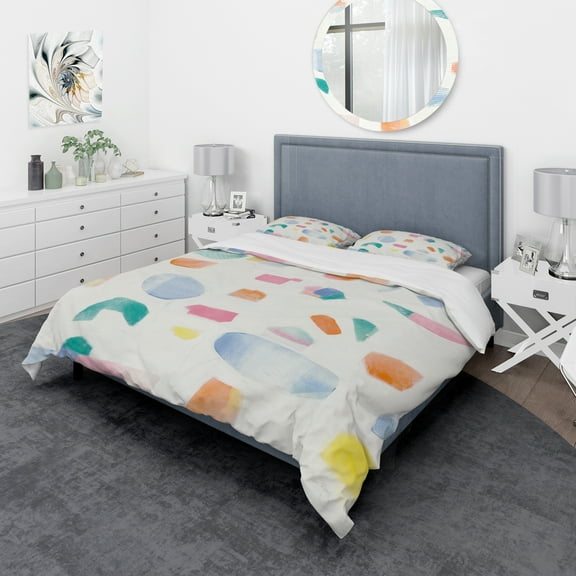 Designart 'Joy Geometric Simple' Geometric Duvet Cover Set
