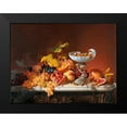 thumbnail image 2 of Johann Wilhelm, Preyer 24x19 Black Modern Framed Museum Art Print Titled - Natura morta con frutta, 2 of 5