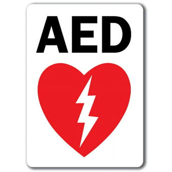 AED Sign (with graphic) - 10" x 14" OSHA Safety Sign