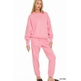 thumbnail image 2 of Zenana Women’s Crew Neck Fleece Long Sleeve Pullover Sweatshirt & Jogger Set – Cozy Lounge & Casual Wear, 2 of 7