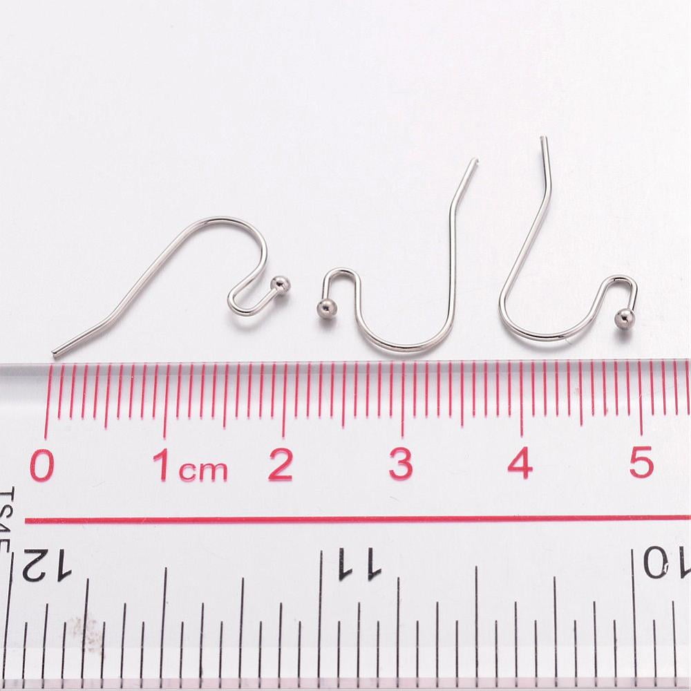 2000 pc Brass Earring Hooks Ear Wire Lead Free & Cadmium Free & Nickel Free Platinum about 11mm wide 22mm long 0.75mm thick