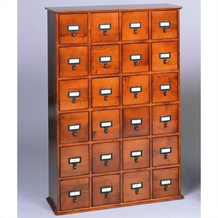 Leslie Dame 40 24 Drawer Cd Media Storage Cabinet In Walnut