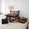 thumbnail image 6 of Manfei Western Texas Stars Bedding Sets Queen Size, Brown Damask Bed in a Bag Queen size, Vintage Bohomian Reversible Comforter Sets with Sheets, Super Cozy Room Decor, 7pcs, 6 of 6
