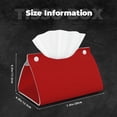 thumbnail image 2 of Leather Tissue Box Cover - dark-red Long PVC Tissue Box Holder for Dining Tables, Bedside Tables, Desks, Modern Tissue Holder Cover for Living Room, Office, Bedroom Decor, 2 of 8