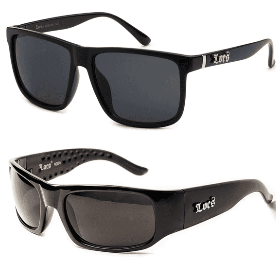LOCS Hardcore Shades 2 Pack HARDCORE LOCS Sunglasses | BLACK Old School 1- 9004 Black & 1- 91055 Black FREE SHIPPING