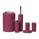 thumbnail image 3 of Juego de accesorios de baño de 6 piezas con diseño moderno, jabonera, escobilla de inodoro, jabón Rosa roja, 3 of 9
