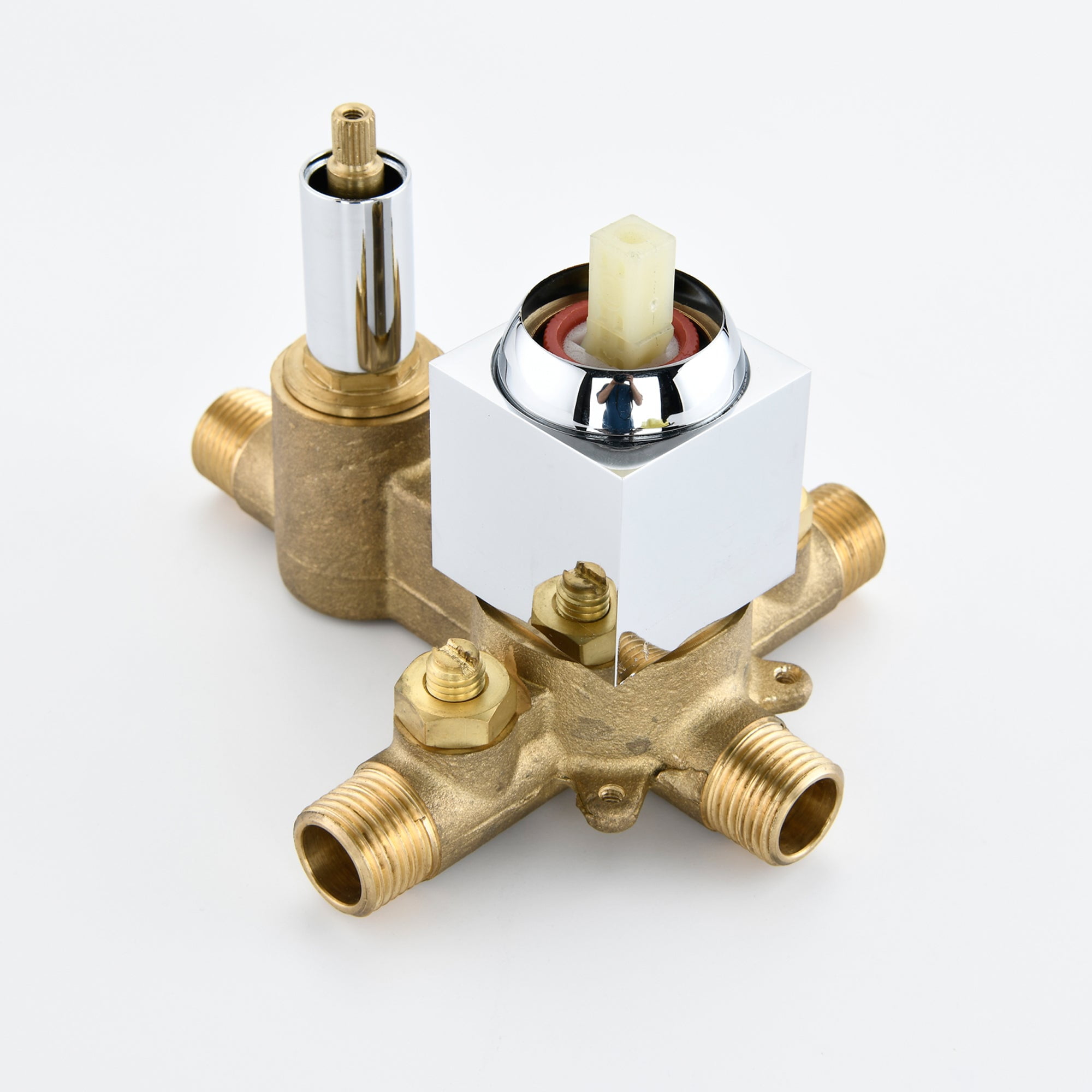 Sumerain Tub and Shower Faucet with Waterfall Tub Spout, Anti-scalding Pressure Balance Valve, Chrome Finish