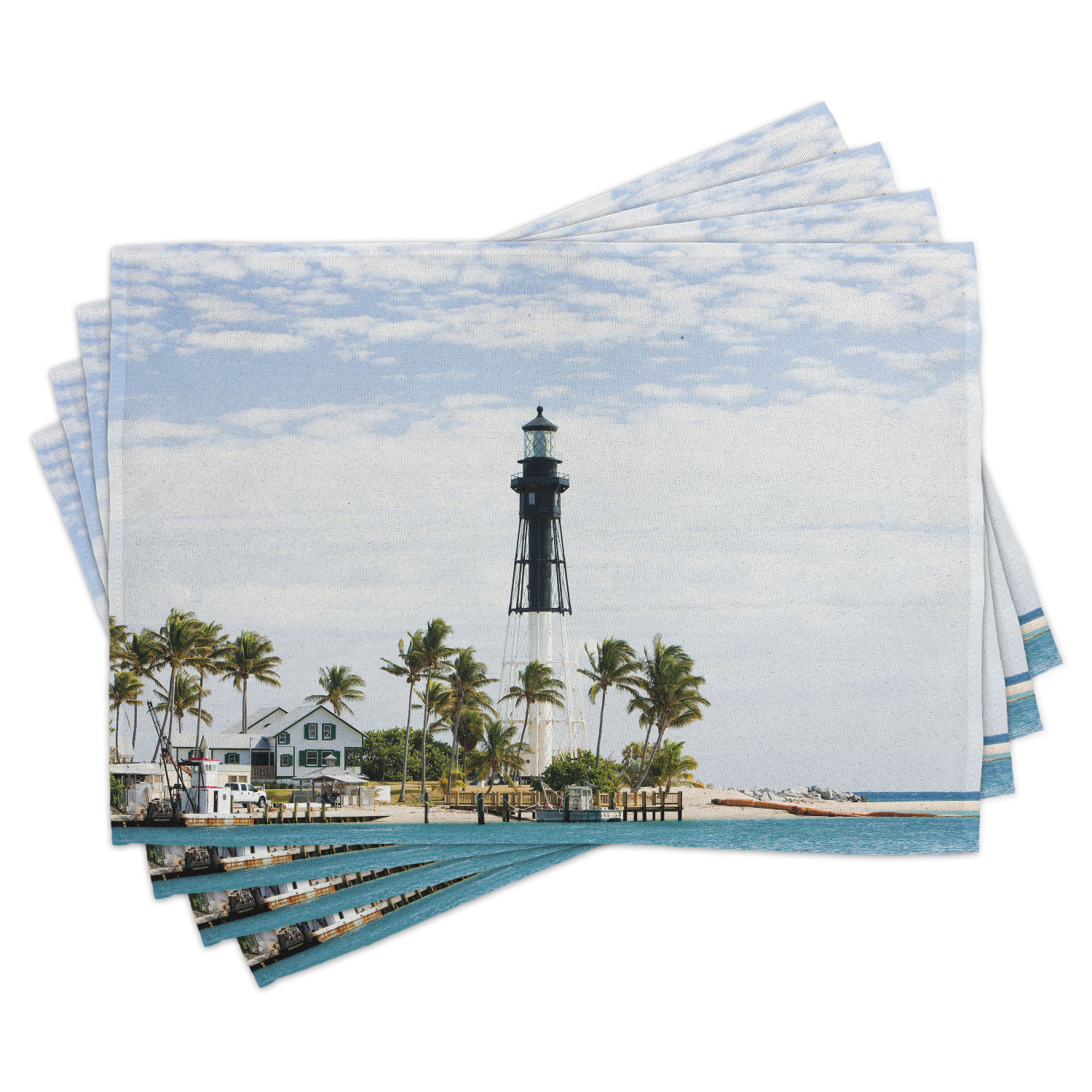 United States Placemats Set of 4 Hillsboro Lighthouse Pompano Beach