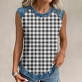 thumbnail image 4 of Trgacdwlo Plaid Womens Tank Tops Crew Neck Raglan Women's Sleeveless Shirts Color Block Summer Beach Vintage Women's Tunics, 4 of 6
