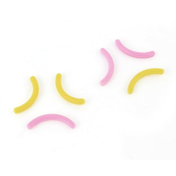 6 Pcs Rubber Eyelash Curler Refill Cushion Pad Replacement Pink Yellow
