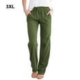 thumbnail image 2 of Sonducket Pantalones casuales sueltos para mujer para el hogar o la oficina - Tela de algodón Transpirable y absorbe el sudor Pantalones rectos Prendas para la parte inferior del cuerpo verde,1 3XL, 2 of 6