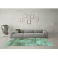 thumbnail image 3 of Ahgly Company Indoor Square Abstract Light Blue Modern Area Rugs, 8' Square, 3 of 4