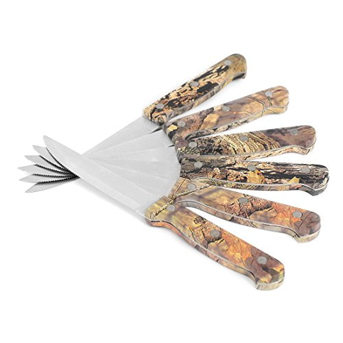 MOSSY OAK 6Pack Stainless Steel Serrated Edges Steak Knife Set with