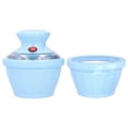 thumbnail image 2 of Máquina para hacer helados, máquina para hacer helados de frutas eléctrica totalmente automática casera, azul CN 220V, cubo doble, 2 of 5