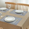 thumbnail image 6 of Set of 4 Blue Linen Placemats - Stain Resistant Washable Dinner Mats Foldable Kitchen Table Mats for Dining Table Decoration & Indoor-Outdoor Use, 6 of 7