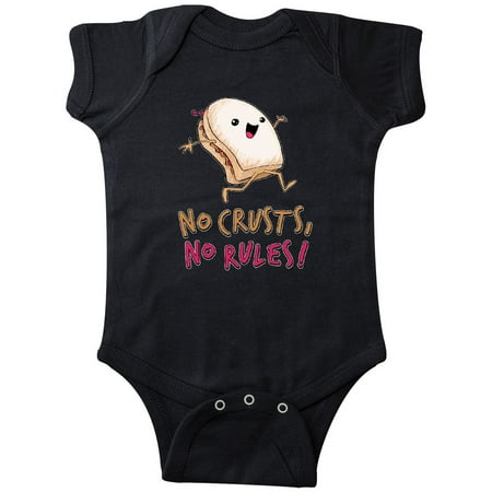 

Inktastic No Crusts No Rules- silly PB&J sandwich on the loose Gift Baby Boy or Baby Girl Bodysuit