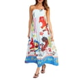 thumbnail image 1 of New Sexy Women's Suspender Positioning Printed Sleeveless Strappy Dress With Large Hem, 1 of 6