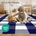 thumbnail image 4 of ODIKA 8'x10' Washable Area Rug Non-Shedding, Easy Care, Layering Striped Welcome Plaid Border Front Door Large Rectangular for King Size Bedroom Under Bed, Master Suite, 4 of 7