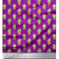 thumbnail image 1 of Soimoi Purple Rayon Fabric Cactus With Conical Pot Tree Print Fabric by the Yard 56 Inch Wide, 1 of 3