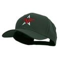 thumbnail image 2 of Captain Abstract Star Shape Embroidered Solid Cotton Twill Pro Style Cap - Dk Green OSFM, 2 of 5