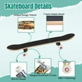 thumbnail image 4 of 31'' Complete Skateboard 7 Layer Canadian Maple Double Kick Deck Skateboards tiger head print fluffy watercolor Skate Board for Beginner Adult Gifts, 4 of 5