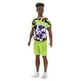 thumbnail image 5 of Barbie Ken Fashionistas Doll #123, Broad with Black Curly Hair in Multi-Colored Shirt & Shorts, 5 of 7
