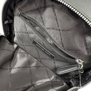 Michael Kors Womens Jaycee MD Zip Pocket Jacquard Backpack Bag Metallic Black Silver 35F4S8TB2J-001