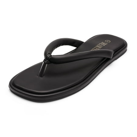 

Dream Pairs Sandals Women Flip Flops Square Open Toe Soft Thong Sandals Summer Casual Lightweight Comfortable Flat Slippers Indoor Outdoor Beach Walking Shopping Vacation Shoes SDFF2225W BLACK Size 6