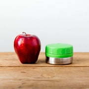 LunchBots Rounds Leak Proof 4 oz. Stainless Snack Container Jar, Set of 2, Blue Lid