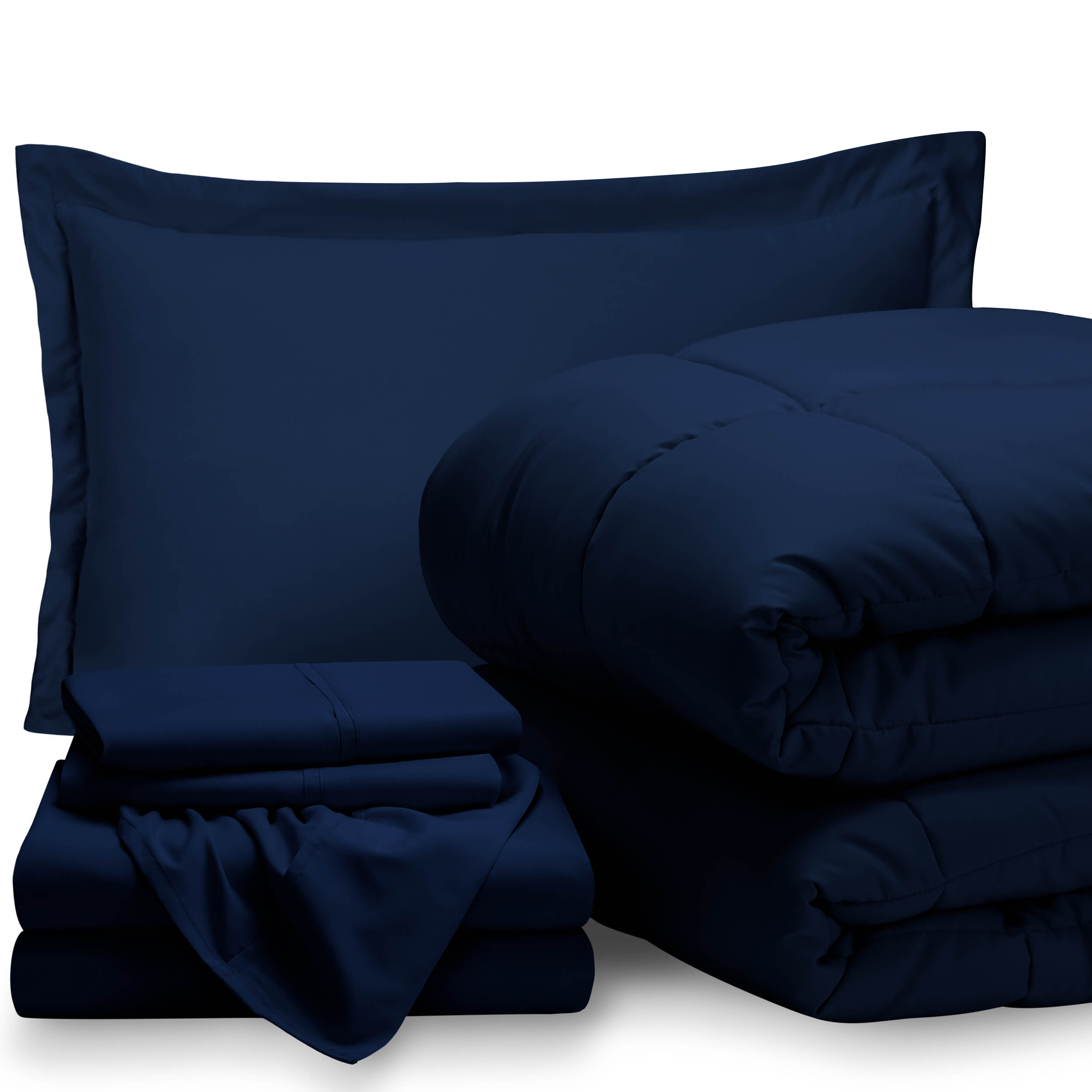 Bare Home 5Piece BedInABag Twin XL Set Dark Blue