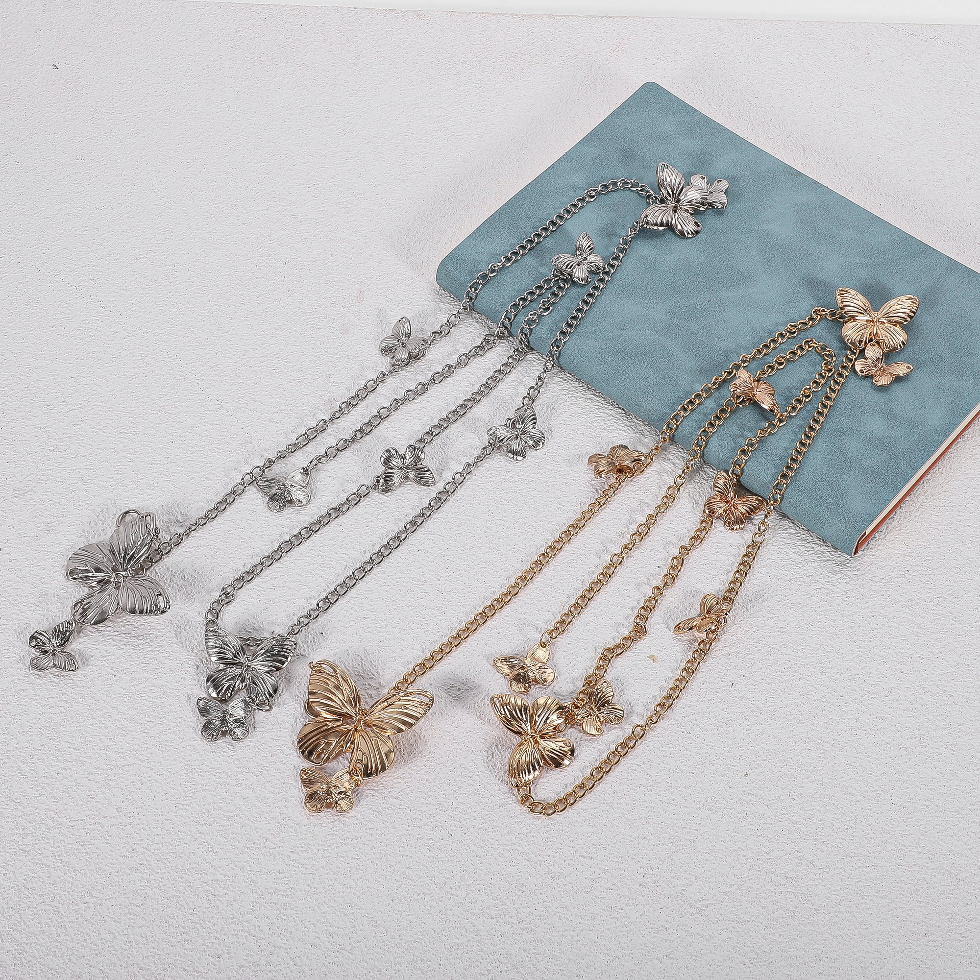 Unique Bargains Three-Tiered Butterfly Adjustable Waist Belt for Women Gold Tone