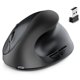thumbnail image 1 of Ratón Óptico Vertical Ergonómico Recargable de Modo Dual USB 2.4G Inalámbrico + Bluetooth para Computadora Portátil Color Negro, 1 of 8