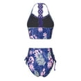thumbnail image 2 of Alvivi Girls Floral Printed Bikini Set Sleeveless Top Swim Trunks Swimsuit 2PCS 4-14, 2 of 7