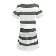 thumbnail image 4 of MELDVDIB Women's Summer Casual T-Shirt Mini Dresses Short Sleeve V-Neckline Striped Dress with Pockets, Gift, 4 of 5